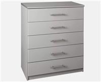 Normandy 5 Drawer Chest Grey Storage Organiser Bedroom Furniture