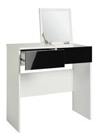 Malibu Dressing Table with Mirror White Black Gloss Elegant Bedroom Decor