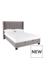 Dakota Velvet Ottoman Storage Bed King Grey Spacious and Stylish Bed Solution