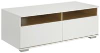 Hygena Modular TV Unit with White and Oak Finish Stylish Media Storage Solution