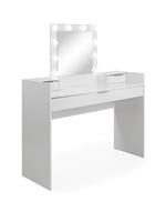 Libby Gloss Dressing Table with Lit Mirror White Stylish and Functional