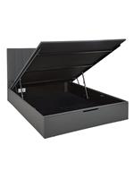 Nova Faux Leather Ottoman King Bed Frame Grey Sleek Spacious Bedroom Storage