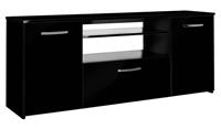 Hayward 2 Door 1 Drawer Sideboard Black Gloss Modern and Functional Storage Unit