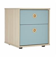 Camden 2 Drawer Bedside Table Blue Acacia Modern and Functional Bedroom Decor