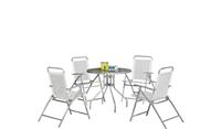 4 Seater Folding Metal Patio Set - Silver