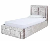 Kourtney End Opening Ottoman Single Bed Silver Elegant and Functional Storage