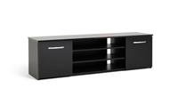 Hayward 2 Door Wide TV Unit Black Gloss Modern Media Storage for Any Room