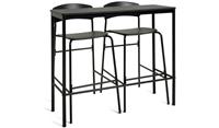 Stella Black Bar Table & 2 Black Stools