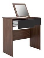 Malibu Dressing Table & Mirror Black & Walnut Elegant and Functional Decor