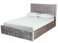 Kourtney End Open Ottoman Small Double Bed Silver Practical Storage Solution