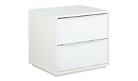 Holsted Gloss 2 Drawer Bedside Table White Modern Bedroom Storage Piece