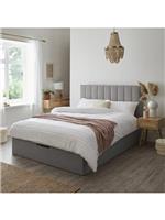 Nova Fabric End Lift up Storage Ottoman King Bed Grey Stylish and Comfortable