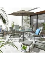 Cannes 11-Piece Dining Set Garden Furniture Stylish Comfortable Outdoor Seating