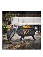 Firepit Wood Burning Fire Pit Black Cozy and Functional Outdoor Heating Solution