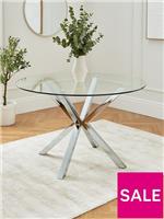 Chopstick 120 cm Round Dining Table Chrome Elegant & Stylish Furniture