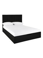 Nova Faux Leather End Lift Up Storage Ottoman King Bed Black