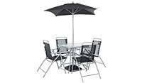 Atlantic 4 Seater Folding Metal Patio Set - Black