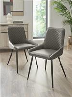 Sorena Pair of Dining Chairs Grey & Black FAST DELIVERY & TOP SELLER UK