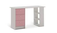 Kids Malibu 3 Drawers Desk Pink & White Childrens Bedroom Furniture Study