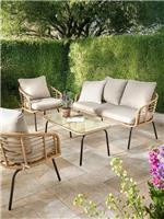 Cocoon All-Weather Garden Sofa Set 4 Piece Rattan Patio Furniture Seating UK