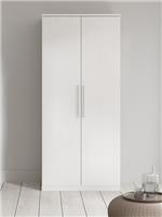 Prague 2 Door Wardrobe White Modern Functional Solution Bedroom Furniture