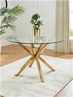 Chopstick 120 cm Round Dining Table Brass Kitchen Breakfast Bistro UK