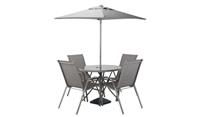 Sicily 4 Seater Metal Patio Set - Grey