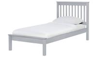 Aspley Single Wooden Bed Frame Grey Compact Minimalist Bedroom Furniture