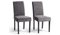 Midback Pair of Velvet Dining Chair Black Modern Kitchen Furniture Set