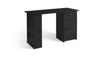 Malibu 3 Drawer Office Desk Black Modern Home Office Furniture Workspace