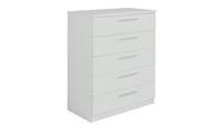 Brisbane 5 drawers Chest Grey Storage Organiser Bedroom Furniture
