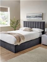 Nova End Lift Storage Ottoman Bed Double Charcoal | Upholstered | Hydraulic Lift