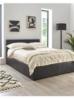 Marston End Lift Ottoman Single Bed Black | Faux Leather | Hydraulic Storage
