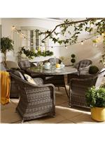 Florida 6-Seater Dining Set with Lazy Susan Stylish Outdoor Furniture Grey