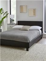 Marston Small Double Bed Frame Black | Faux Leather | FSC Certified