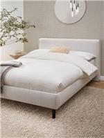 Carla Fabric Double Bed Frame - Natural | Padded Headboard | Sprung Slats