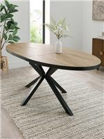 Oslo Extending Dining Table Oak & Black | 160-200cm | Modern Chopstick Legs