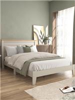 Atlanta Double Bed Frame - Grey with Wood Effect | Two-Tone Cottage Style