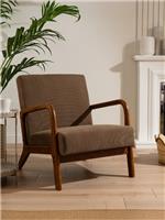 Howorth Cord Fabric Chair TAUPE Curved Arms Accent Living Room