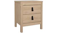 Tvilum Madrid 2 Drawer Bedside Table Oak Compact Nightstand With Drawers
