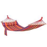 Outsunny Cotton Hammock Soft Portable Swing Chair w/ Headrest & Side Pocket