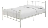 Fleur Double Metal Bed Frame White Easy Assembly Fast Delivery UK