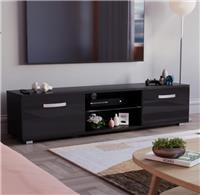 Vida Designs Cosmo 2 Door LED TV Unit 160cm Black Modern Media Storage