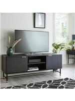 Cooper TV Unit Walnut Gold Metal Legs fits up to 60 inch Media Stand