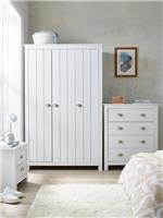 Atlanta 3 Piece Kids Bedroom Set White Wardrobe 4+2 Drawer Chests