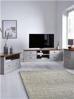 Crawford 3 Piece Living Room Set Grey/Dark TV Unit Coffee & Lamp Table