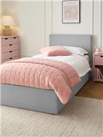 Riley Lift Up Storage Bed Single Grey Fabric Upholstered Ottoman