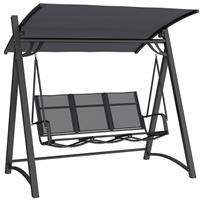 Outsunny 3 Seater Swing Chair, Garden Swing Bench with Adjustable Canopy