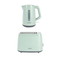 Progress Neutrals Kettle & Toaster Set 1.7L, 2-Slice, Wide Slots, Green