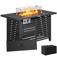 Outsunny Table W/ Rain Cover 50,000 BTU Outdoor Firepit